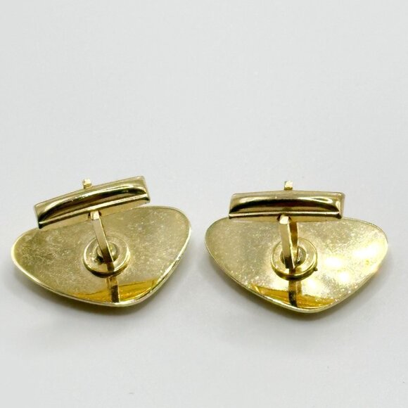 Vintage Sarah Coventry Cufflinks Space Age Atomic Golden Rhinestone Mid Century - Picture 2 of 2